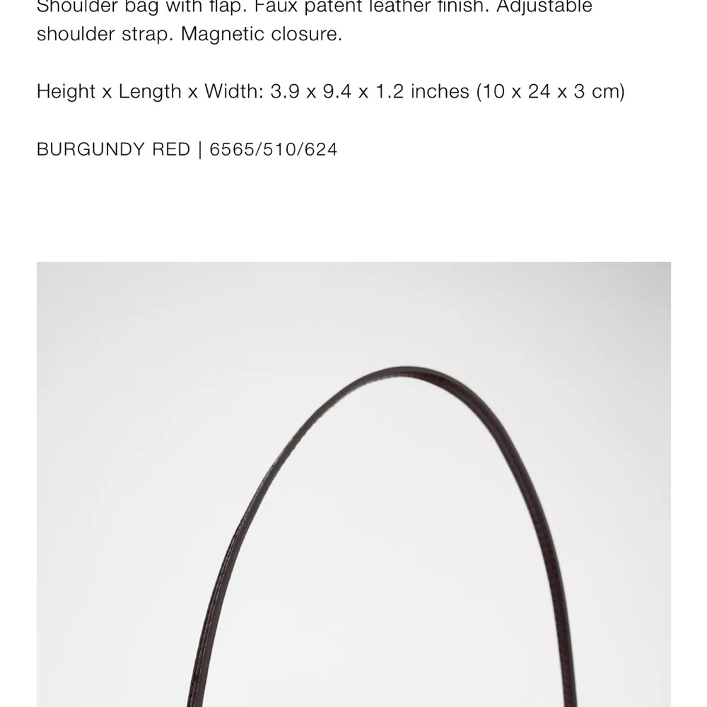 Zara Deep Burgundy Shoulder Bag - Picture 8 of 14